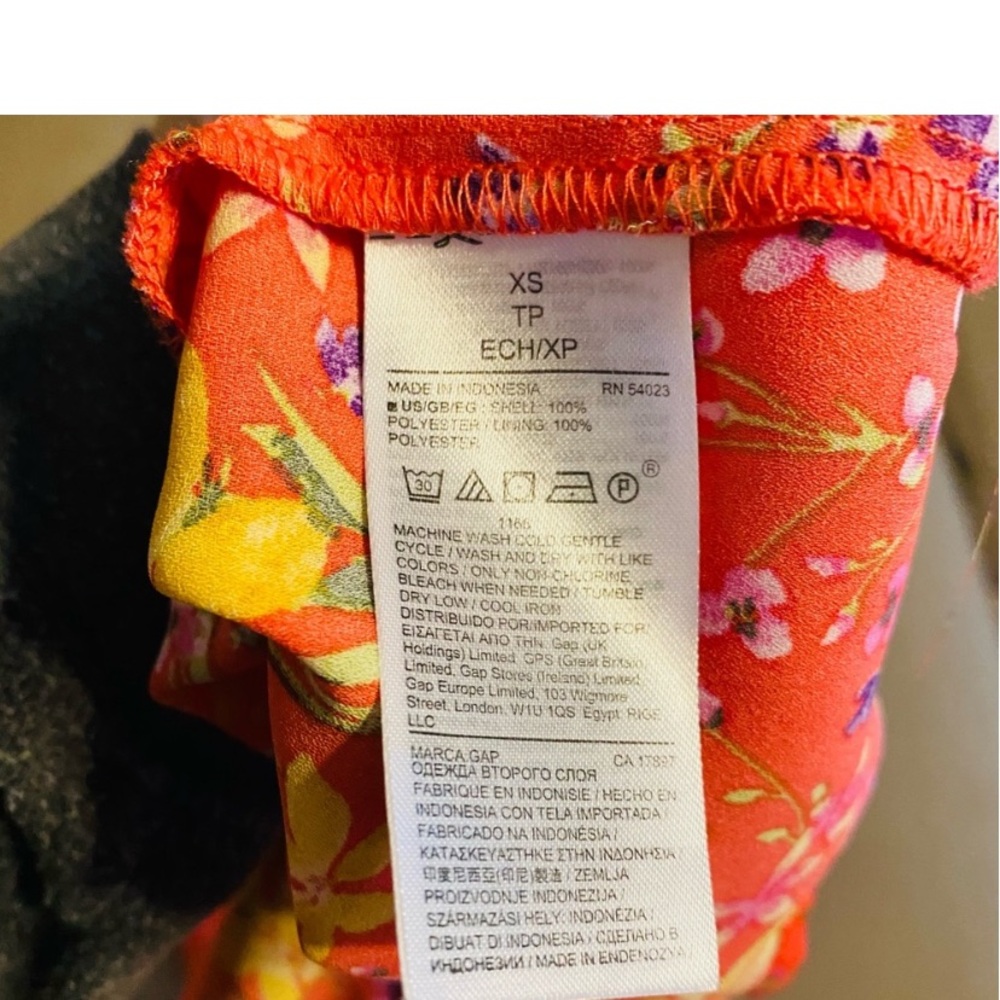 GAP Coral Floral Midi Dress with Yellow Accents - Picture 8 of 8